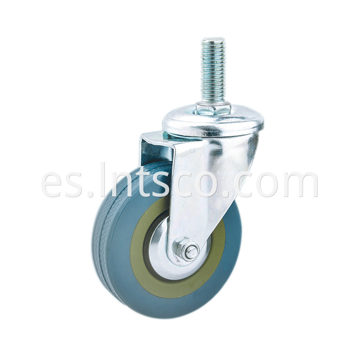 Threaded Stem Grey Rubber Swivel Casters Jpg